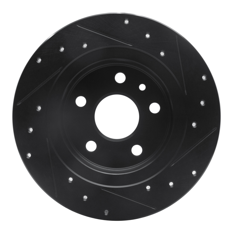 Buick Encore Brake Rotor (1) - Rear Left - R1 Concepts - Drilled & Slotted - Black - `11-`22